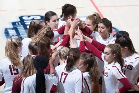 Volleyball team huddle