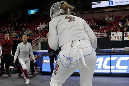 Gillian Lawlor celebrates a victory.