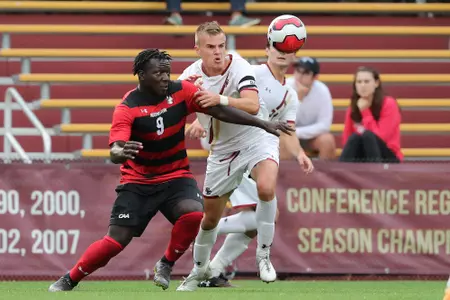 Joe Kellett battles for the ball vs. Northeastern, 2019