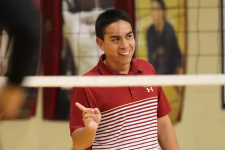 Volleyball head coach Jason Kennedy during a match in Power Gym