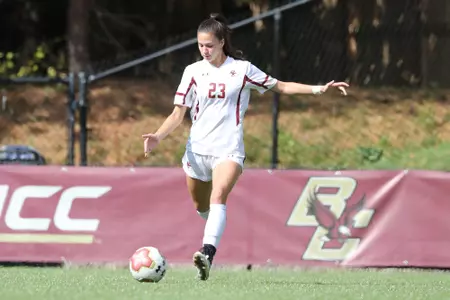 Michela Agresti looks to kick the ball against Wake Forest.