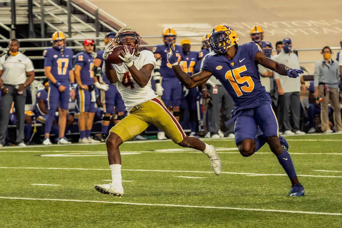 Zay Flowers hauls in a 77-yard TD catch vs. Pitt