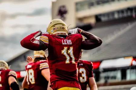 CJ Lewis celebrates a touchdown vs. Georgia Tech