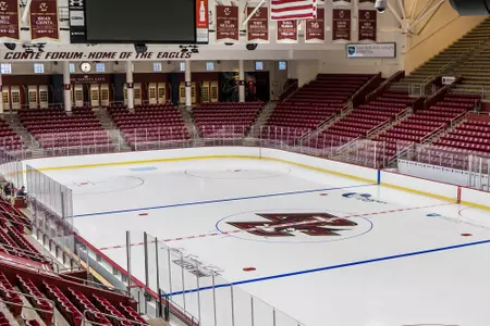 An empty Kelley Rink at Conte Forum