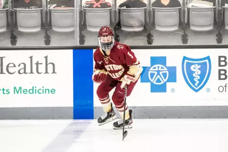 Savannah Norcross goes up the ice against Providence.