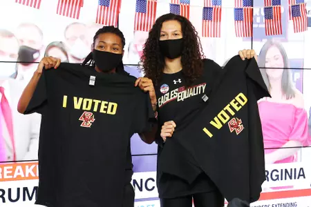 Soule and Ford at voting table