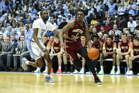 BC's Jairus Hamilton drives to the basket at UNC