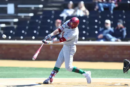 Cody Morissette puts the ball in play at Wake Forest.