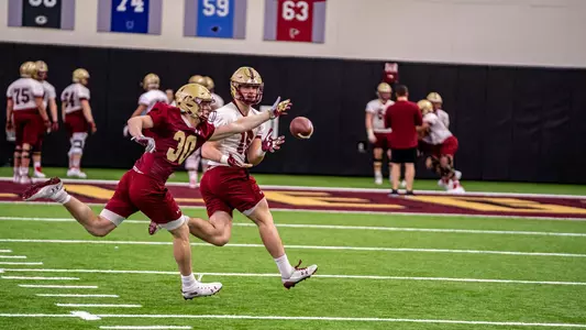 Joey Luchetti caught a pass during practice