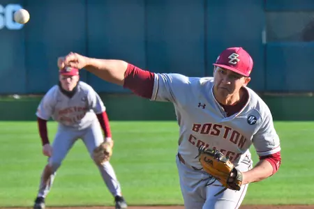 Mason Pelio delivers a pitch at Clemson