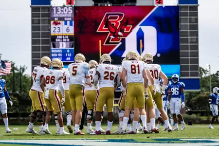 BC's offense on the field in the fourth quarter at Duke.