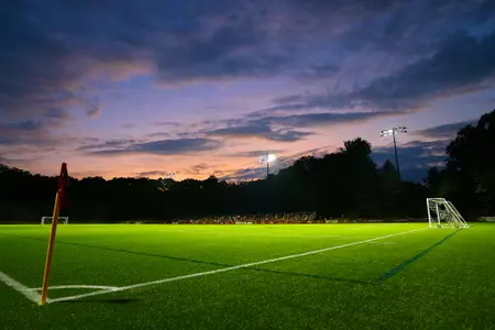 The Newton Campus soccer field before a game.