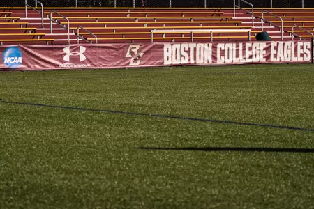 The Newton Campus soccer field before a game.