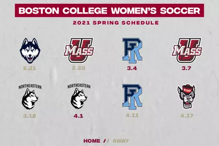 The spring Women's Soccer Schedule.