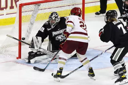 Abby Newhook scores the game-winning goal against Providence.
