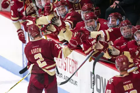 Karow celebrates his first NCAA goal