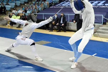 An Eagle foil in action against UNC.