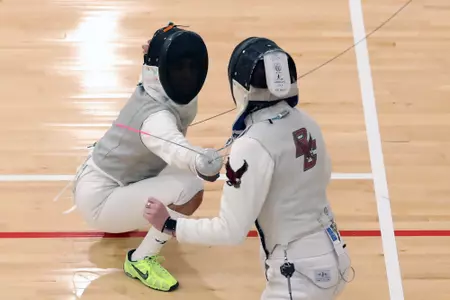 A BC fencer (right) in action.