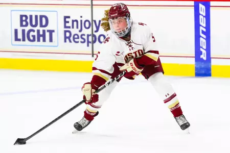 Savannah Norcross goes up the ice against Providence.
