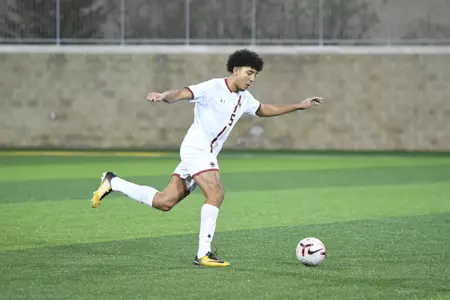 Victor Souza lines up to kick the ball down the field at Pitt.