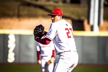 Mason Pelio pitches vs. UNC