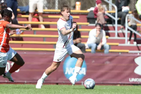 Kristofer Konradsson fights for the ball against Clemson.