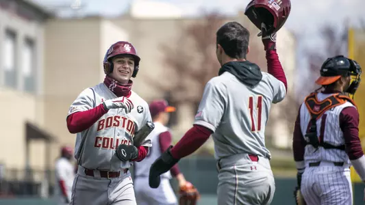 Cody Morissette crosses home plate at Virginia Tech