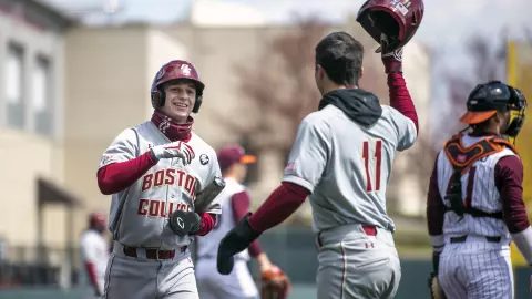 Cody Morissette crosses home plate at Virginia Tech