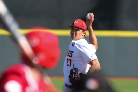 Mason Pelio pitches vs. NC State