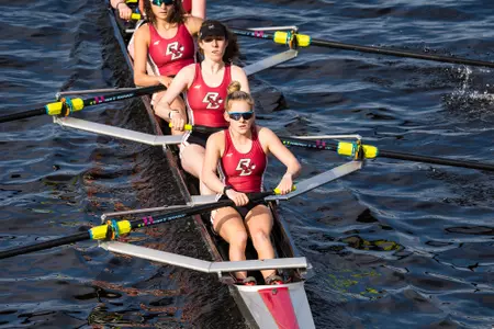 The Eagles V4 competes on the Charles River.