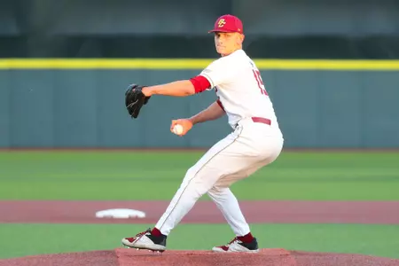 Emmet Sheehan pitches vs. Miami