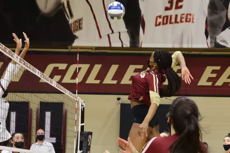 Amaka Chukwujekwu attacks vs. Virginia Tech