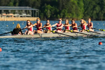 BC's Third Varsity Eight boat rows at the ACC Championship.