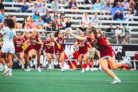 Charlotte North celebrating after BC beat No. 1 North Carolina