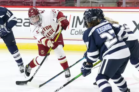 Caroline Goffredo shoots the puck.