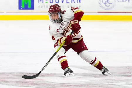Caroline Goffredo handles the puck at center ice.