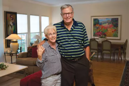 Jane (l) and Thomas (r) Rattigan pose in their home.