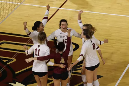 Team celebration vs. Syracuse