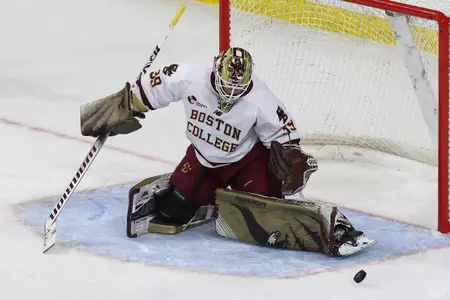 Abigail Levy makes a save against UNH.