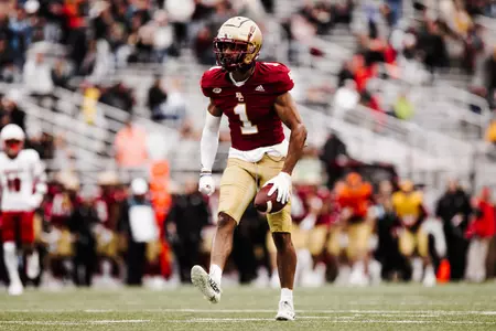 Jaelen Gill celebrates a catch.
