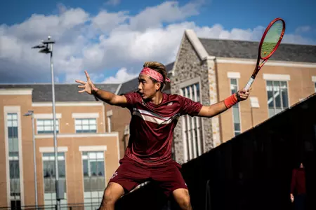 Mai Gao at men's tennis practice