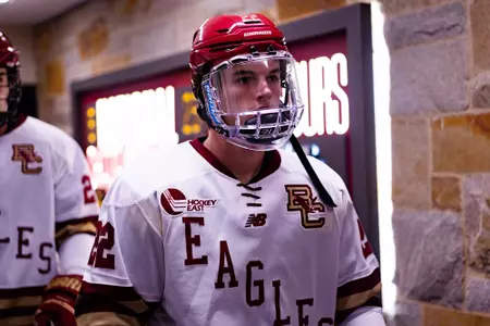 Christian O'Neill heads out to warm ups