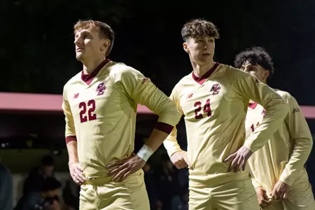 Adrian Zenko and Ted Cargill before the anthem