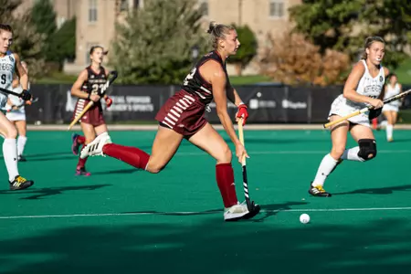 Mia Garber in a field hockey game vs. Northeastern