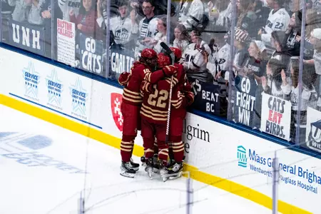 BC celebrates a goal at UNH
