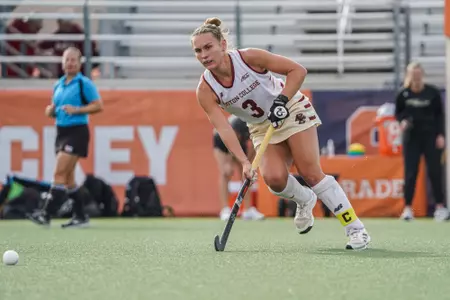 Sarah Johnson in a field hockey game at Syracuse