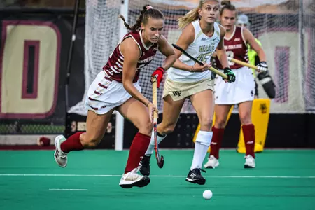 Juliette Hijdra playing vs. Wake Forest field hockey