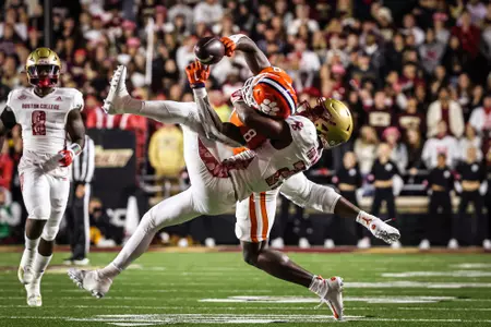 Josh DeBerry breaks up a pass vs. Clemson.