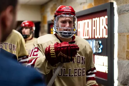 Mike Posma walks out of the locker room