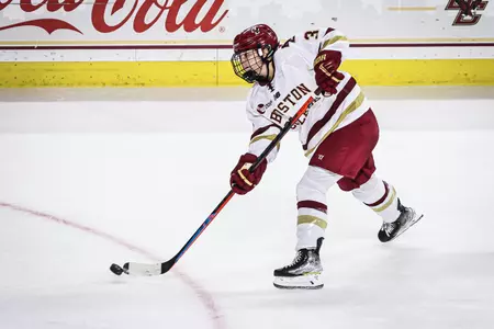 Deirdre Mullowney shoots the puck on net from the right circle.